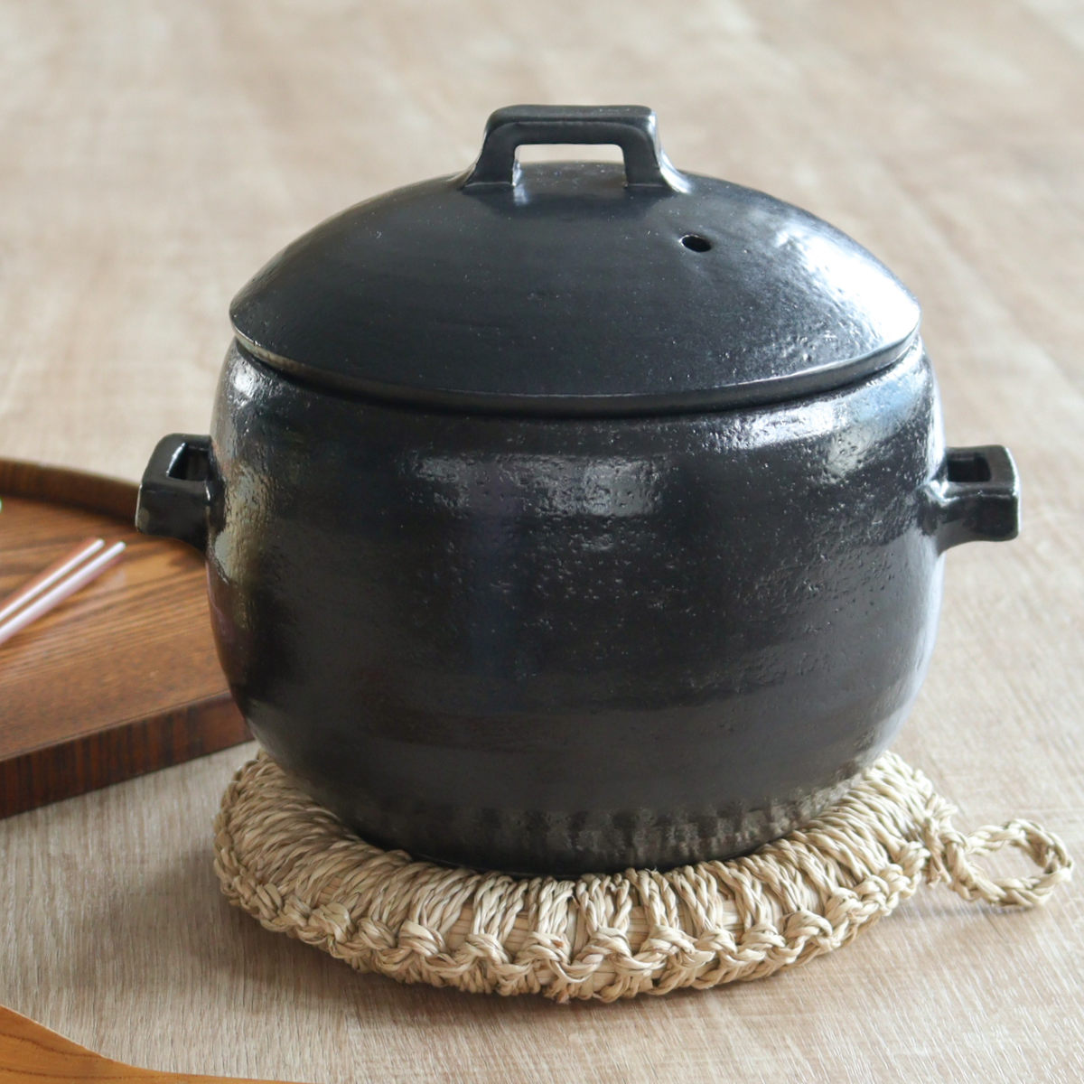 炊飯土鍋 2合炊 直火専用 中蓋付き OKATTE ごはん土鍋 日本製