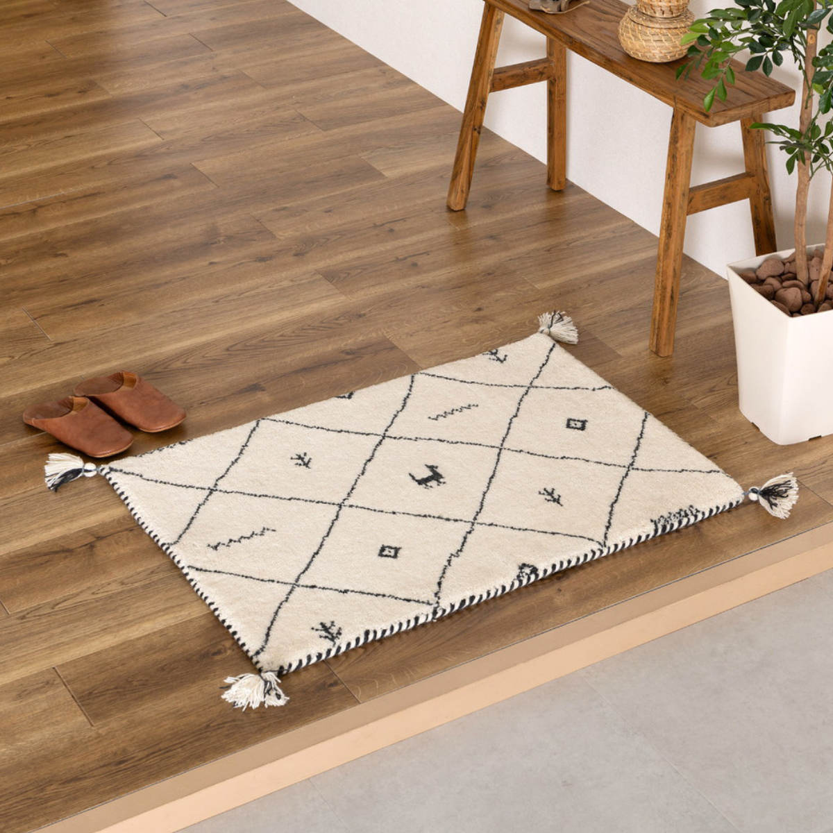 HAGiHARA（萩原） 玄関マット 45×75 GABBEH 室内 （ マット ラグ 敷物