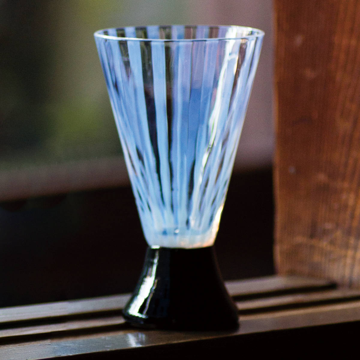 廣田硝子 杯 台付き 酒杯 市松 水玉 十草 （ ガラス 日本製 盃 酒器
