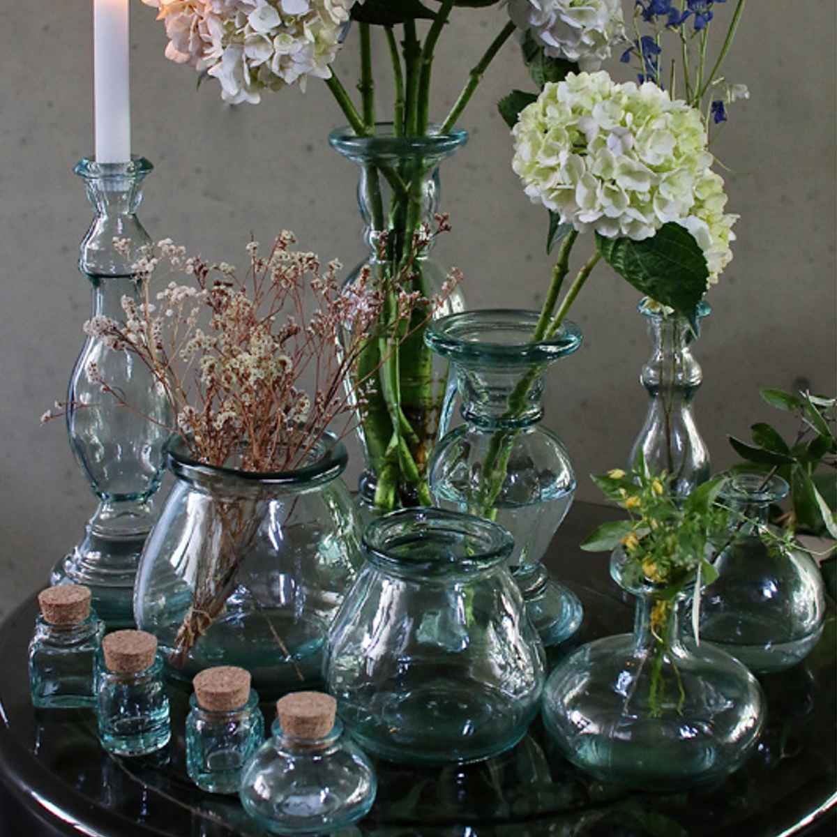花瓶 リサイクルガラス FLORERO BOTELLA フラスコ （ 花ビン 花びん
