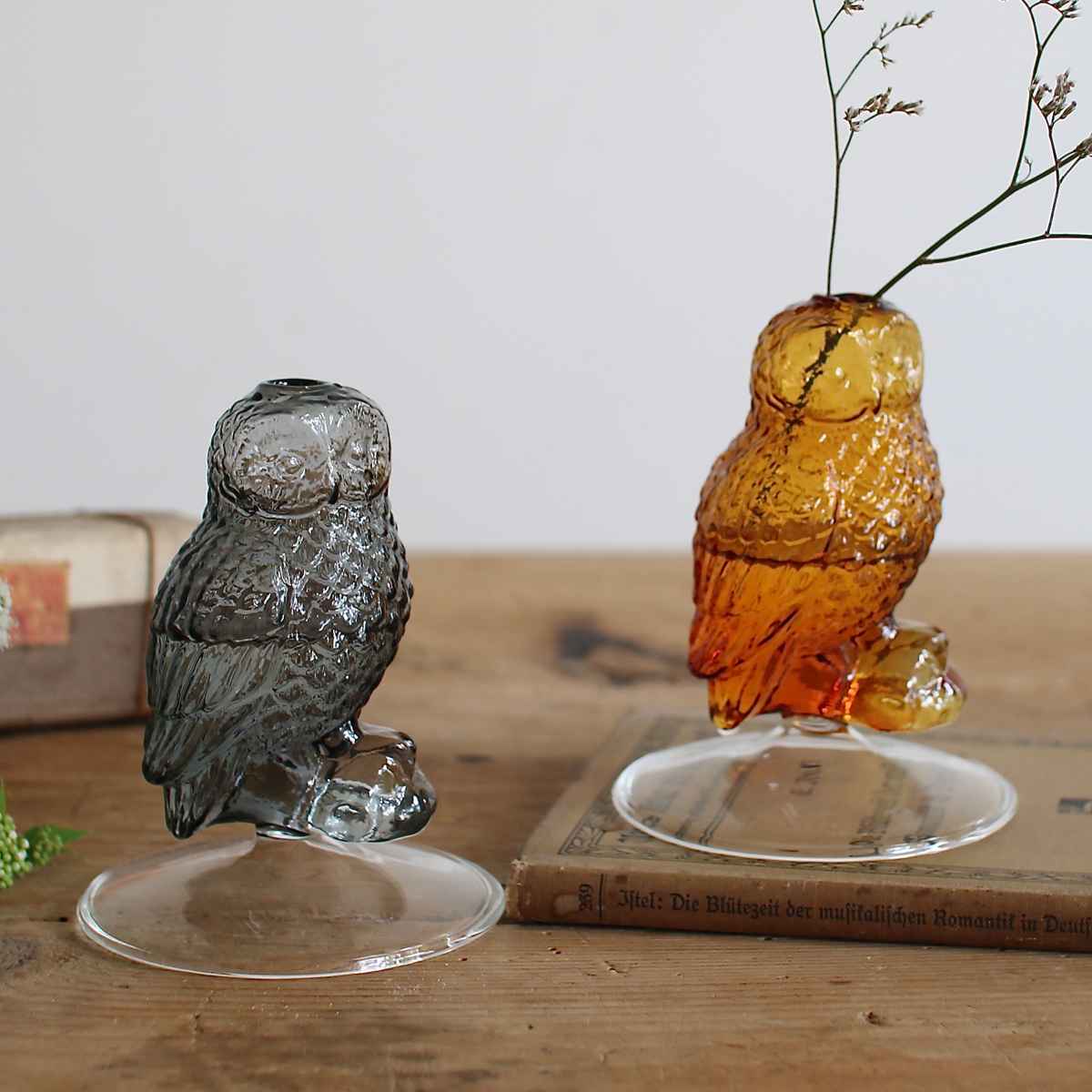 花瓶 ガラス フクロウベース （ 花ビン 花びん 花器 フラワーベース