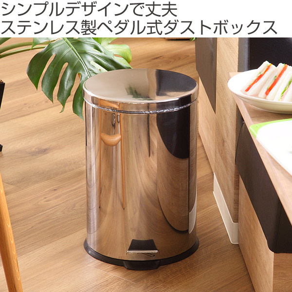 パール金属 ゴミ箱 20L ふた付き ペダル ステンレス 丸型 （ 20