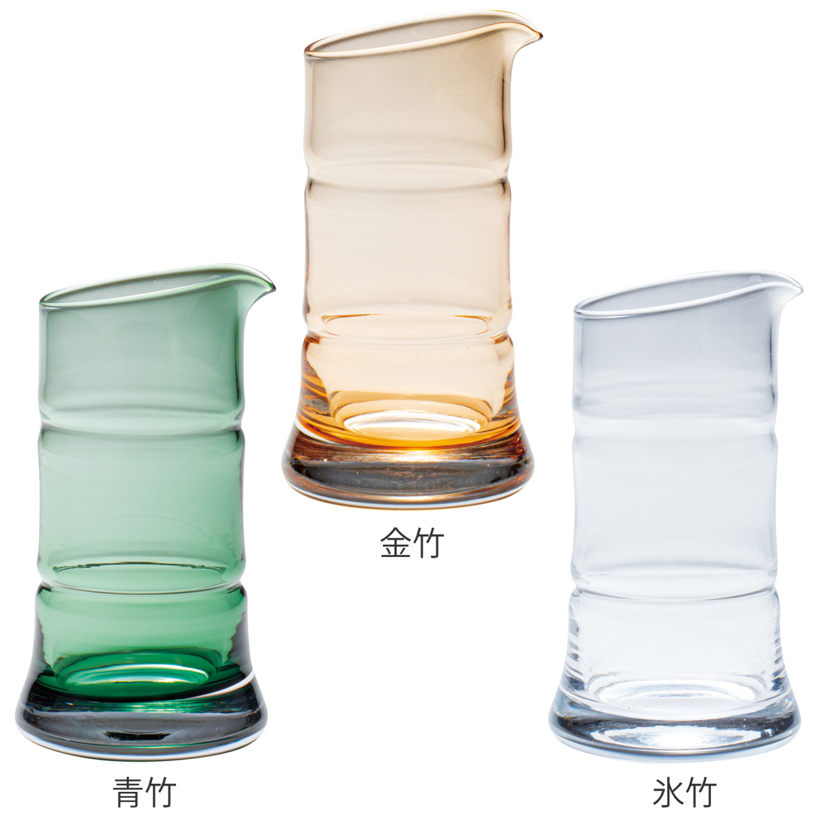 廣田硝子 徳利 青竹 金竹 氷竹 （ ガラス 日本製 1合半 長注器 銚子