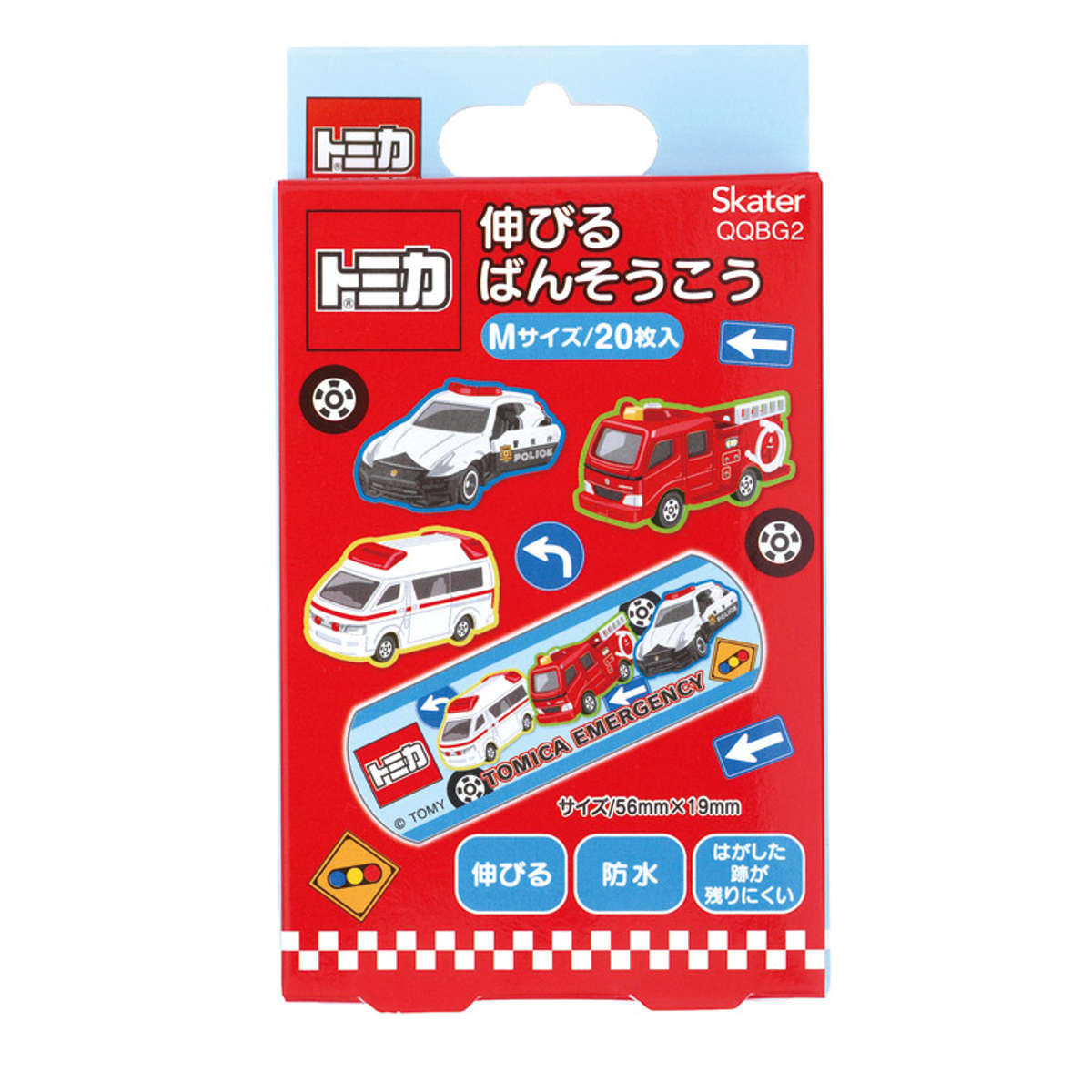 スケーター 絆創膏 伸びるばんそうこう M L トミカ （ ばんそうこう