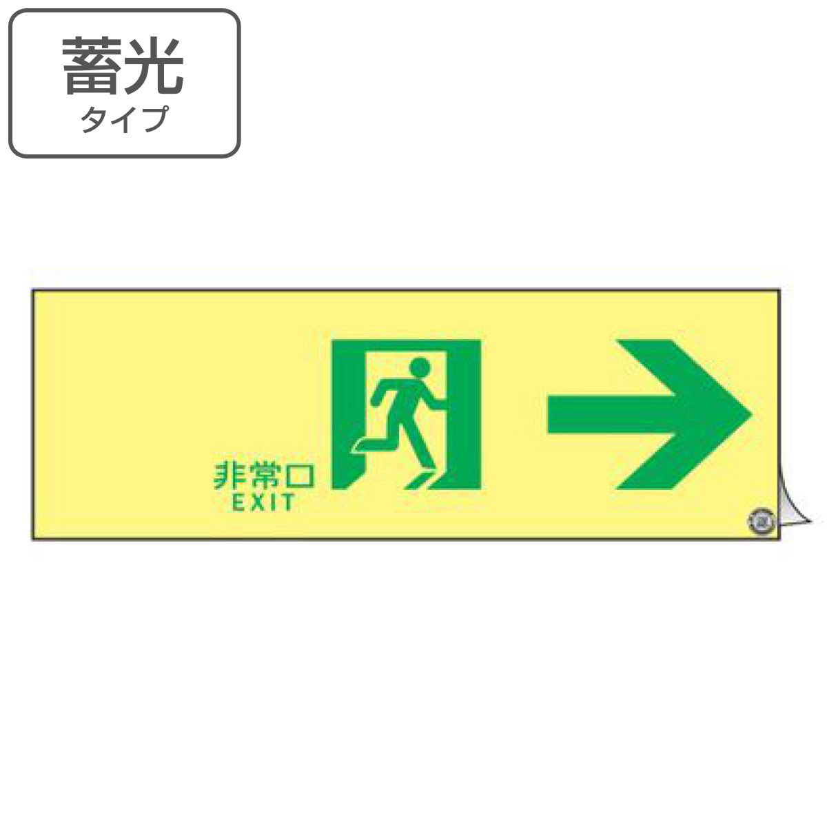 日本緑十字社 非常口マーク標識 通路誘導 「 非常口 EXIT → 」 高輝度