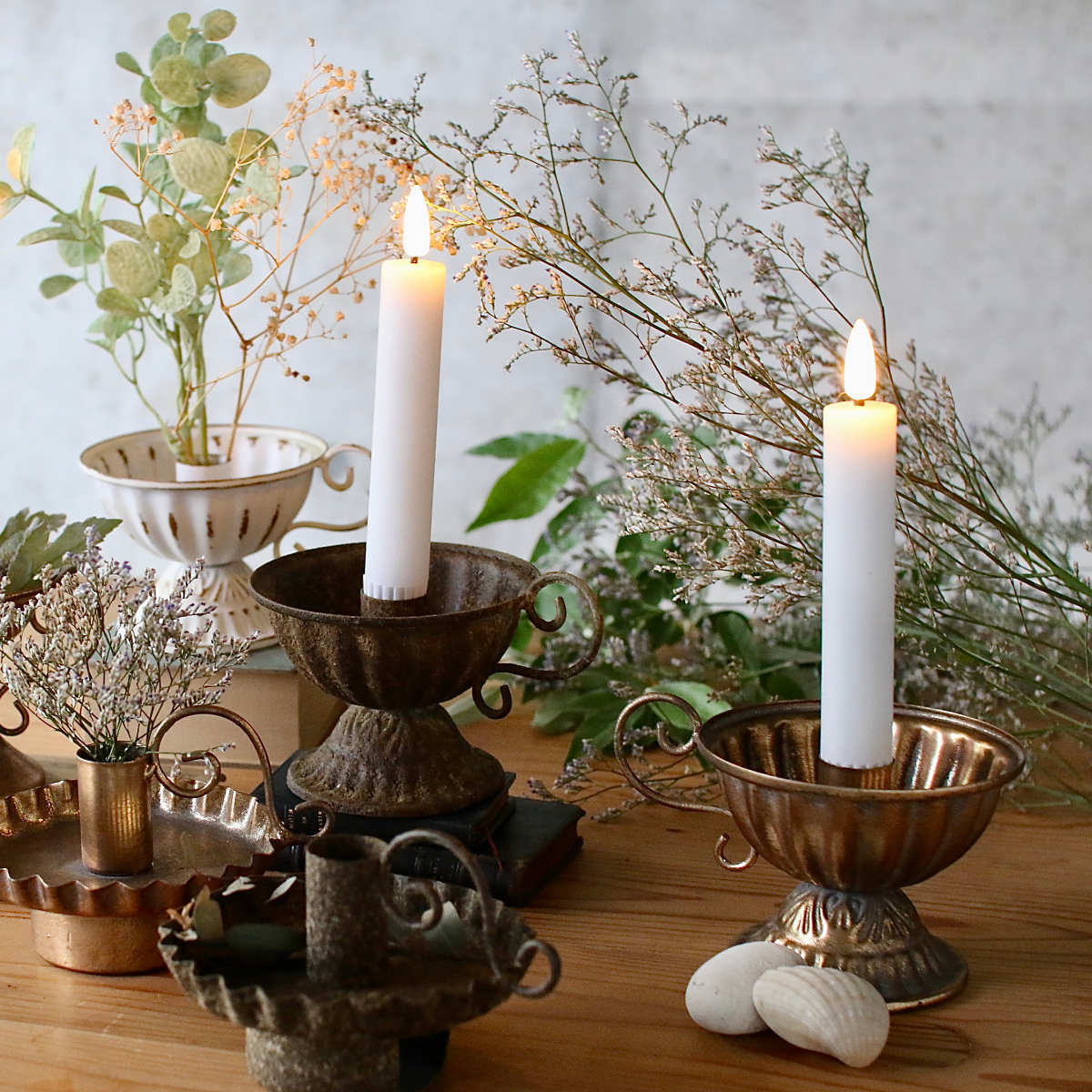 ビンテージ ろうそくたて キャンドルホルダー Cタイプ チャーチテーパーキャンドルホルダー