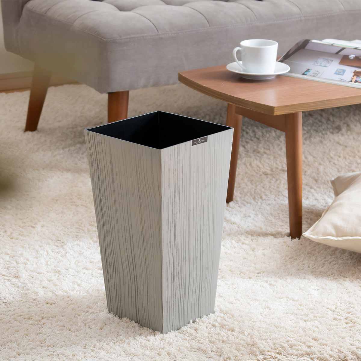 ゴミ箱 9.5L ウッドグレイン 木目調 （ ごみ箱 9.5リットル