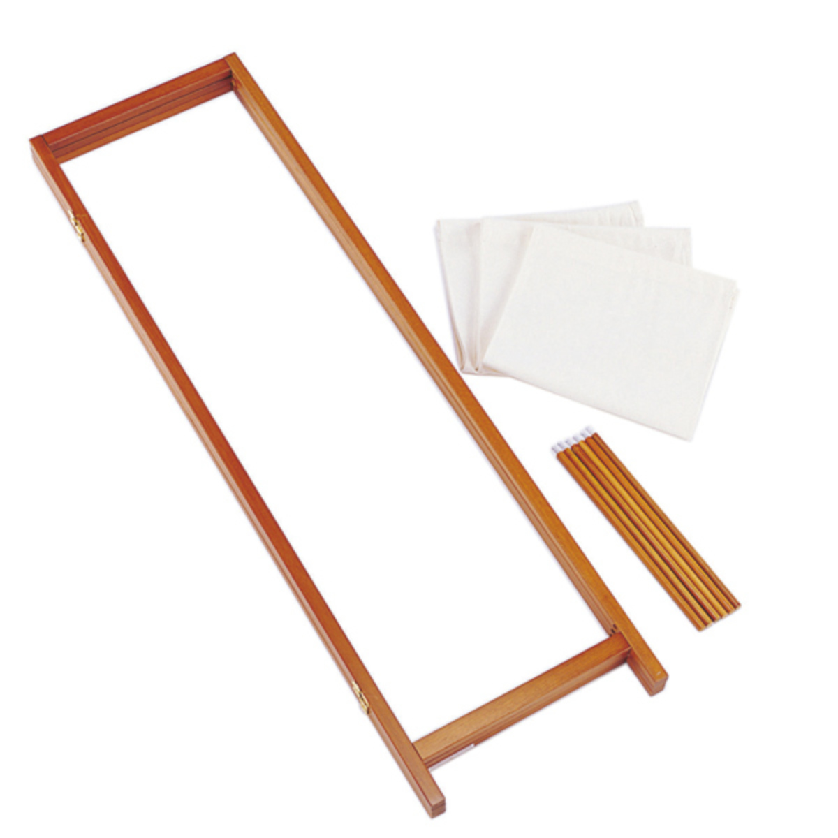 弘益 衝立 3連 高さ150cm 帆布 和風 天然木 完成品 （ パーテーション