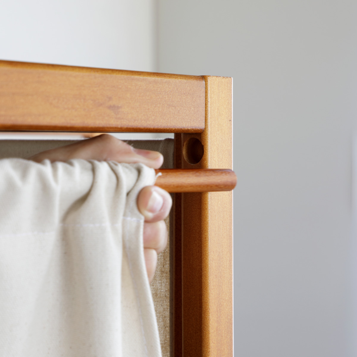 弘益 衝立 4連 高さ150cm 帆布 和風 天然木 完成品 （ パーテーション