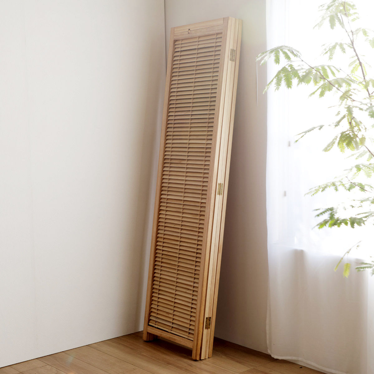 弘益 衝立 4連 高さ172cm 天然木 桐 折りたたみ 完成品 ルーバタイプ