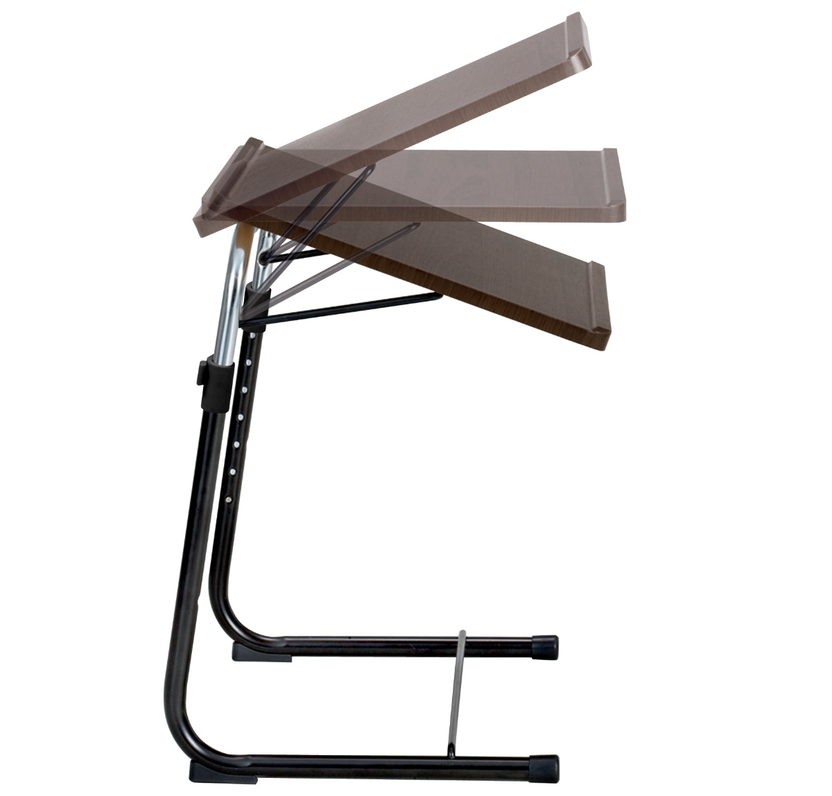 【東京都内23区配送無料】弘益　サイド　テーブル　小物置き　調整可能　ナイト 弘益 折り畳みサイドテーブル ブラウン 角度調節 （ 折りたたみ