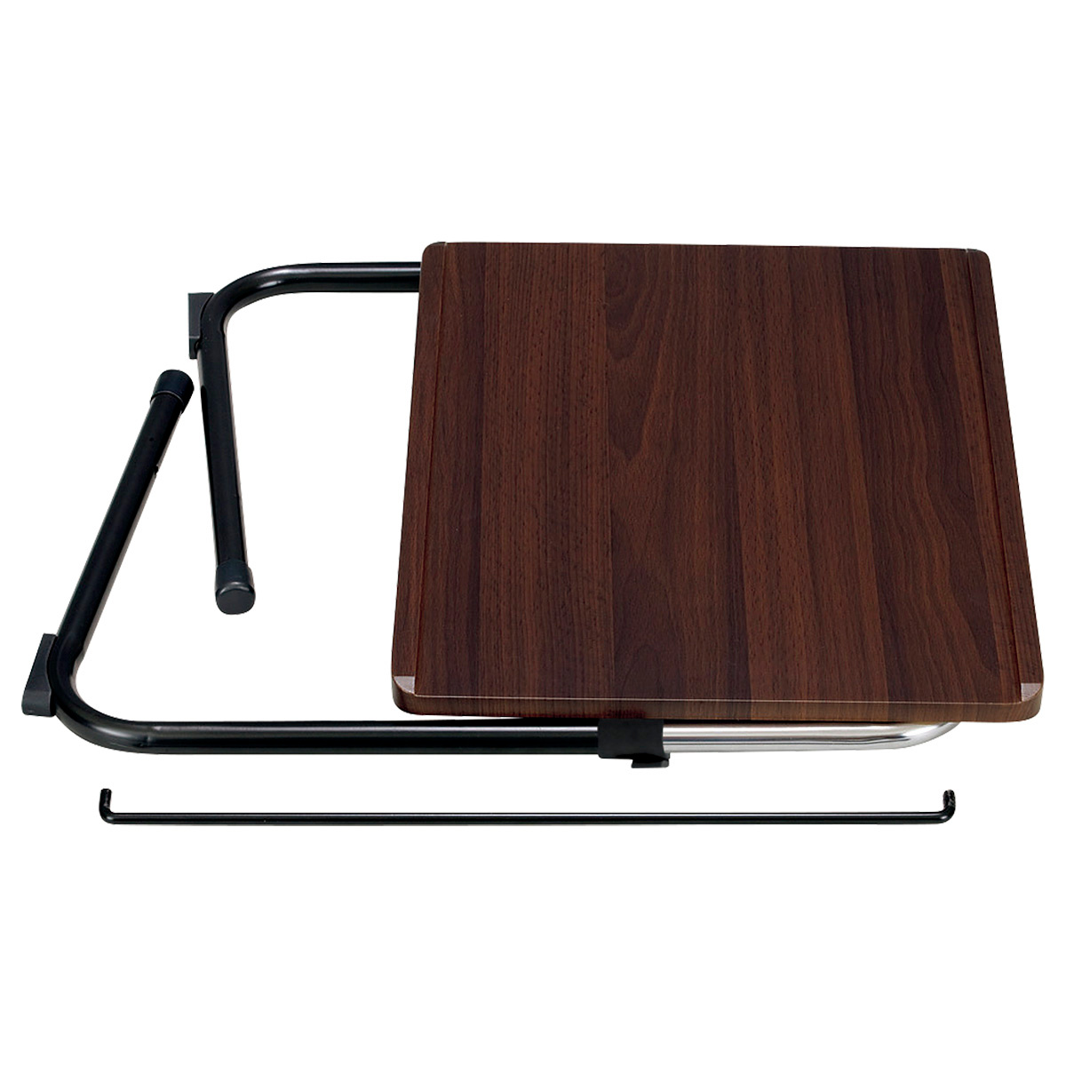 弘益 折り畳みサイドテーブル ブラウン 角度調節 （ 折りたたみ