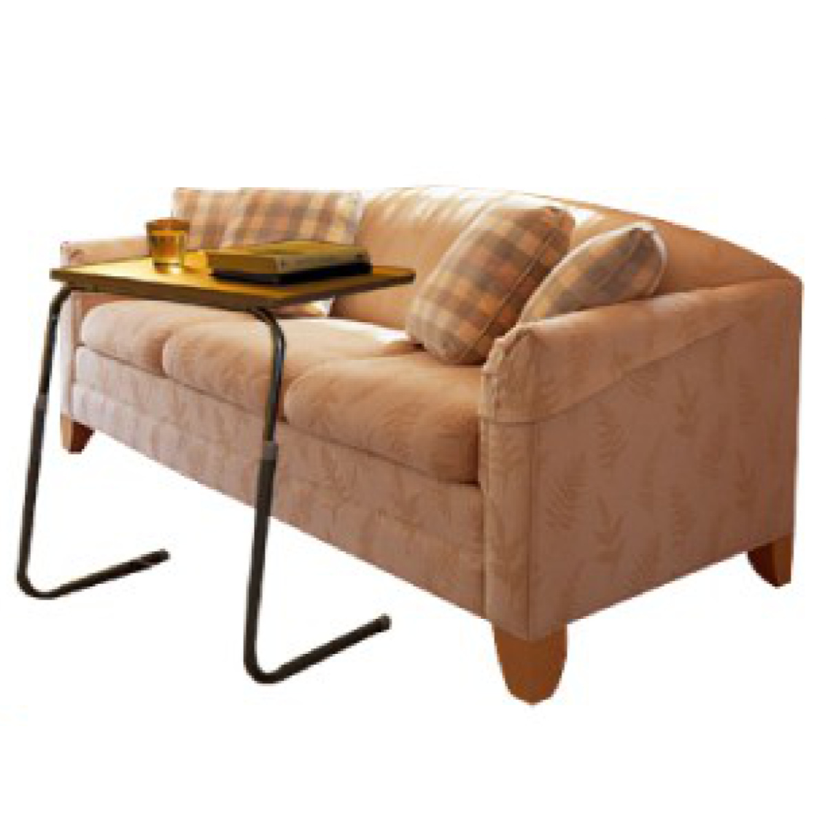 弘益 折り畳みサイドテーブル ブラウン 角度調節 （ 折りたたみ