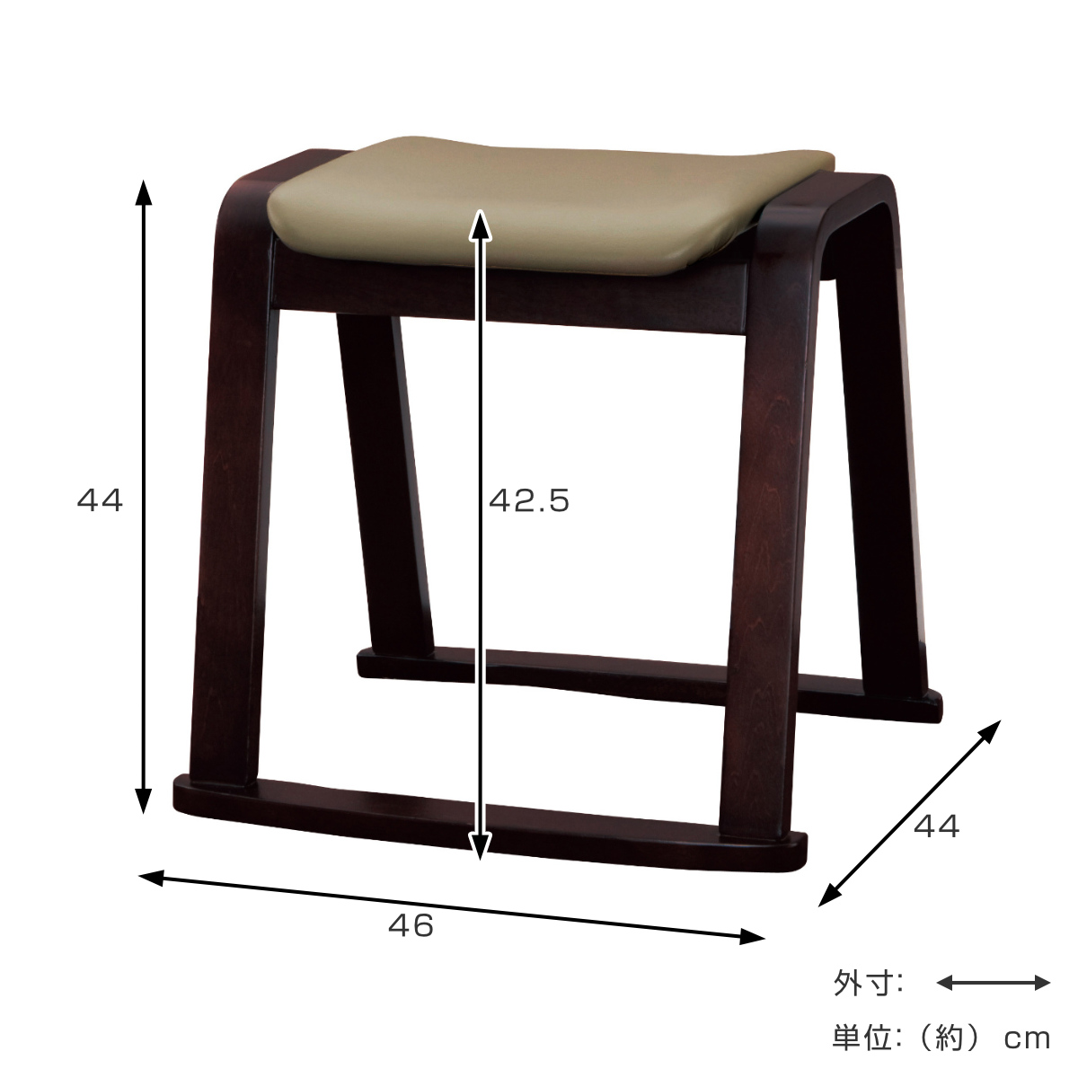 J154 木製スツール 本革シート 鋲打ち GUDEE（グディ） ＼5/22-25はポイント10倍／ [正規代理店] スツール