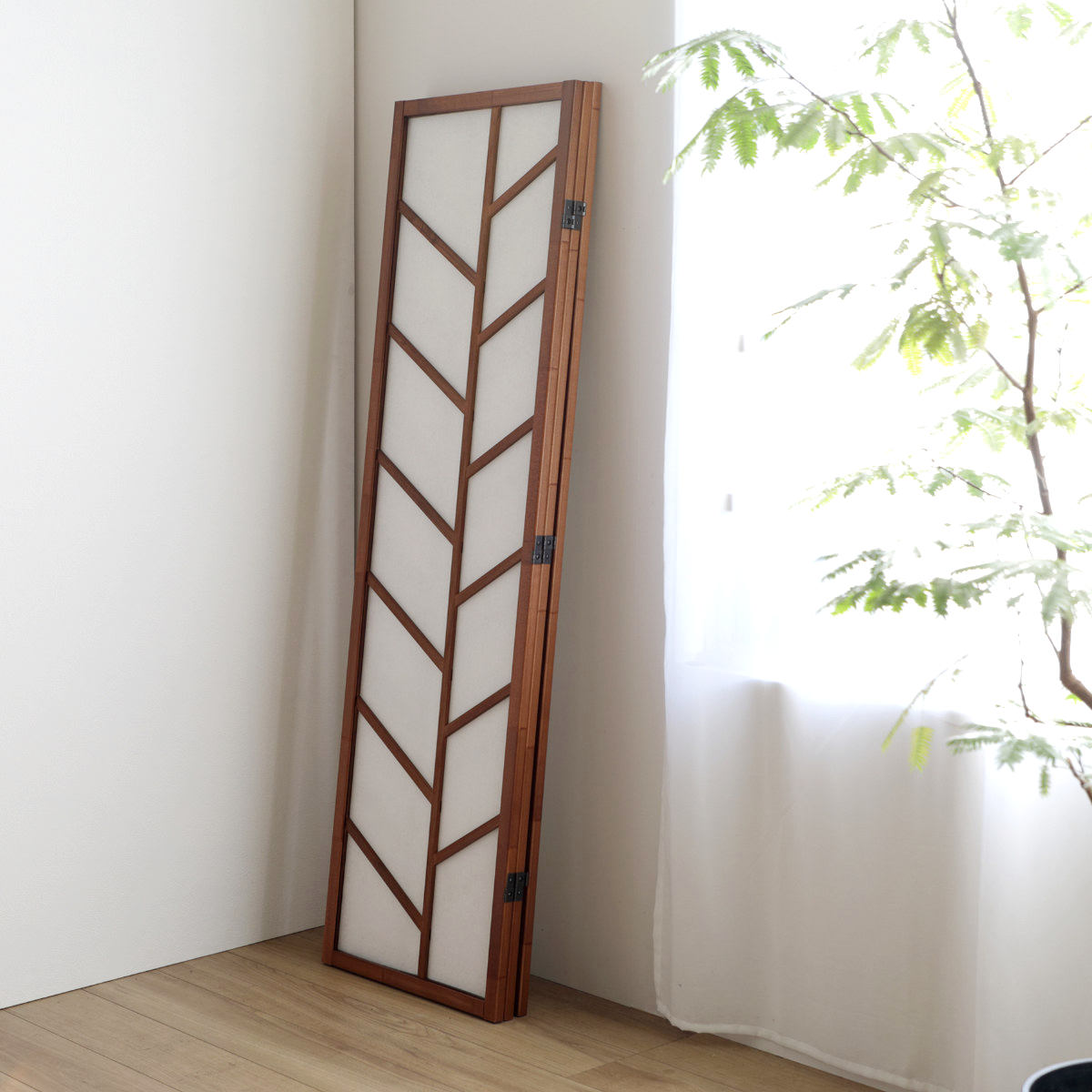 弘益 衝立 3連 高さ150cm 折りたたみ 天然木 杉 完成品 間仕切り