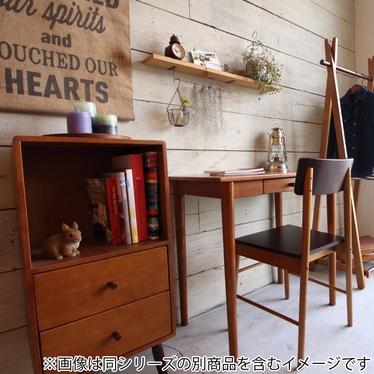 チェスト 引出し 2杯 脚付き 北欧風 天然木 ココア 幅40cm （ サイド
