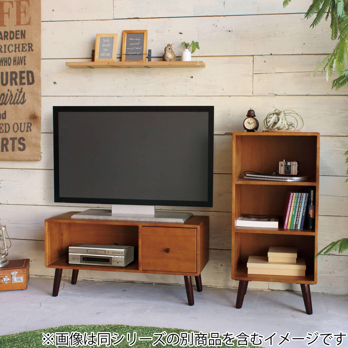 【きのこのこ】テレビ台 テレビ台 ローボード 北欧風 天然木 ココア 幅80cm （ テレビボード TV