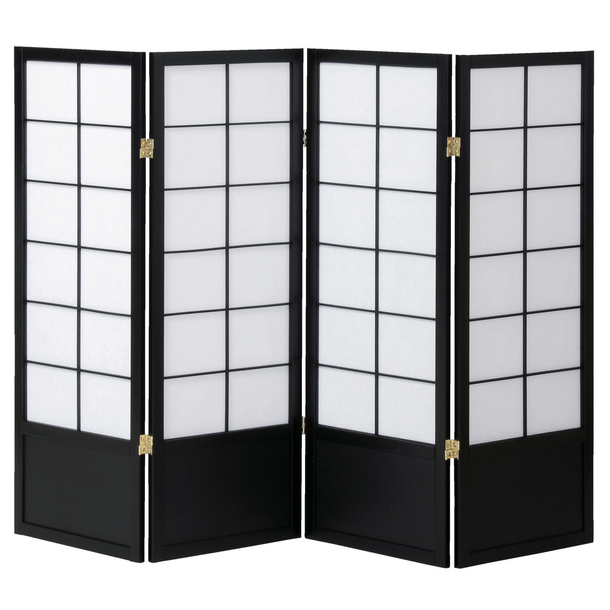 弘益 和風衝立 4連 折りたたみ 高さ120cm 天然木 完成品 不織布