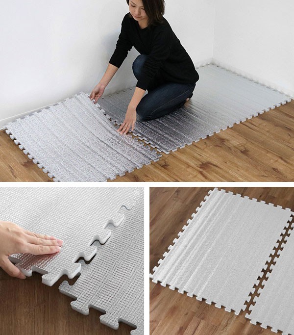 ワイズ(日用品) マット 保温シート 3枚入り 60×83cm 厚さ12mm つなげる