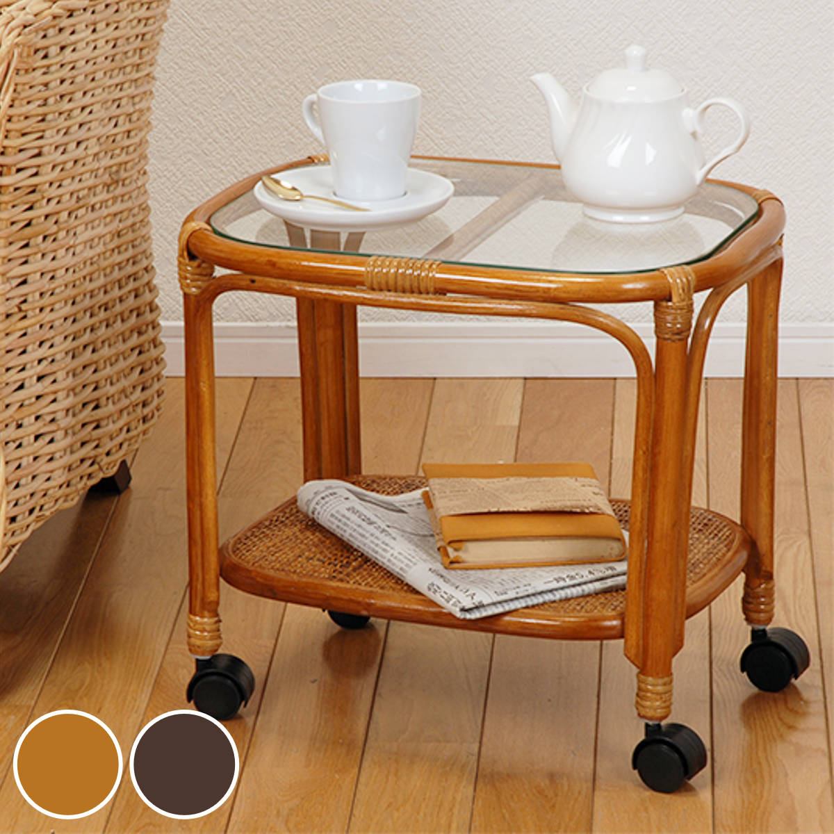 起立木工 センターテーブル 引き出し付 オーク無垢材 KISSUI 幅120cm