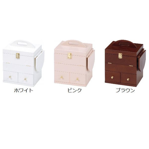 HAGiHARA（萩原） コスメボックス 大容量 ドレッサー 3面鏡付き