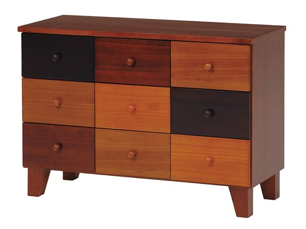 チェスト 3段 引き出し 6杯 幅85cm ブラウンカラー （ 衣類収納 木製