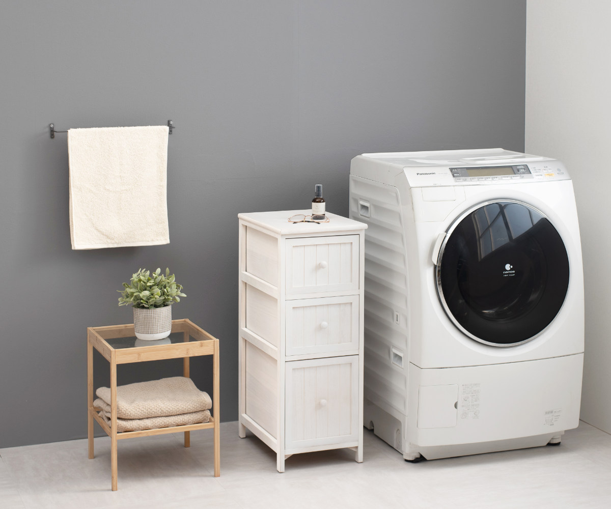 チェスト 3段 シャビーウッド アンティーク調 幅30cm （ サイド