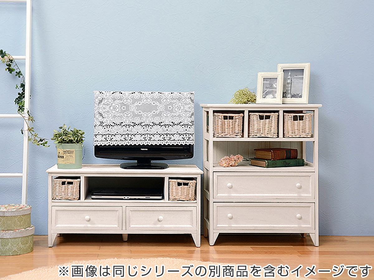 HAGiHARA（萩原） チェスト シャビーウッド アンティーク風 4段 幅60cm