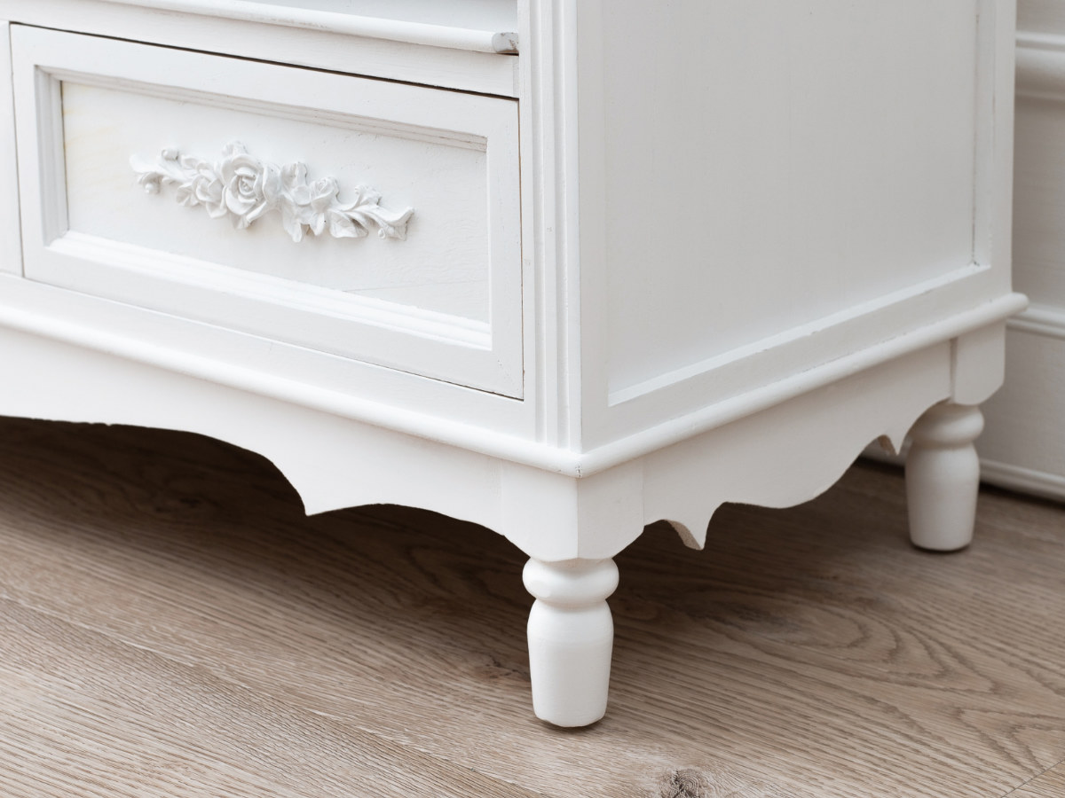 テレビ台 ウッドプロダクツ 引き出し 3杯 幅105cm 足付 ホワイト （ AV