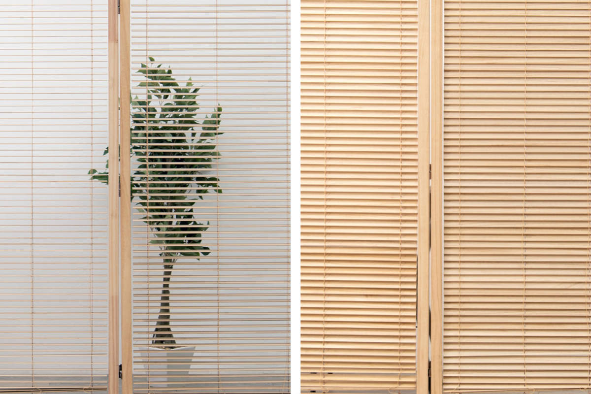 HAGiHARA（萩原） 衝立 ルーバースクリーン ブラインド 3連 高さ165cm