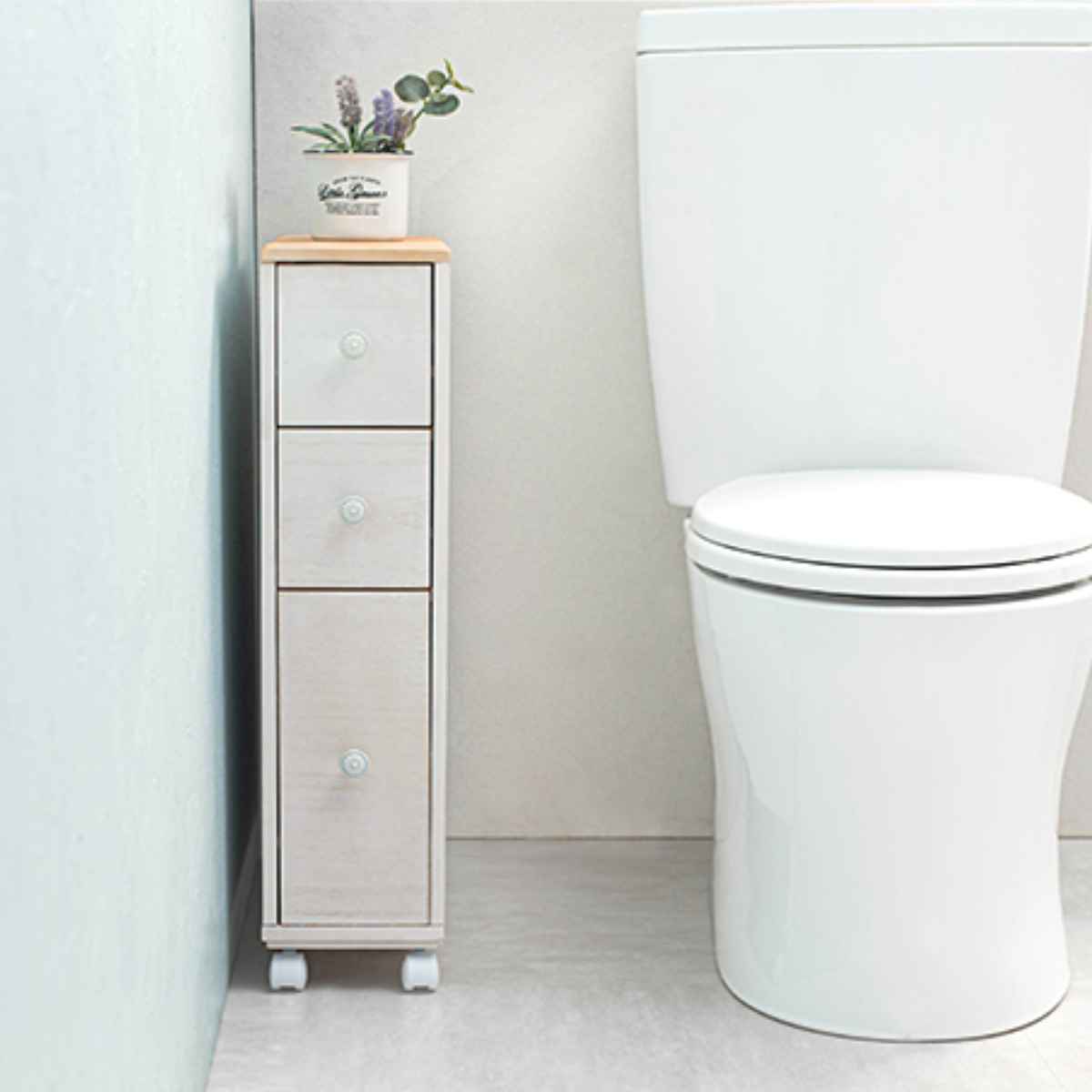 最終値下げ　隙間収納　トイレ収納　木製チェスト 充英アート 日本製 トイレ 隙間収納棚 Scott スコット 幅16cm×奥行19.5