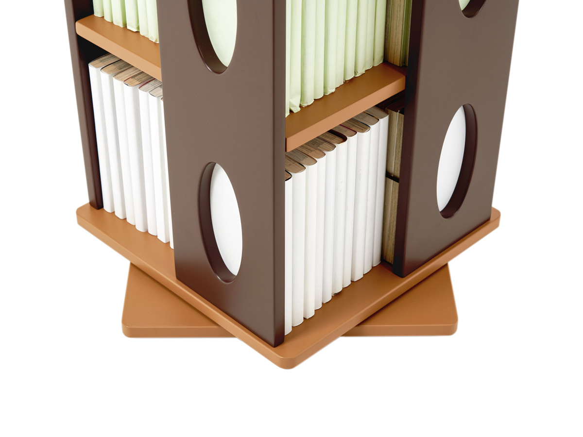 回転式 コミックラック 5段 高さ120cm コミック本約200冊収納 完成品