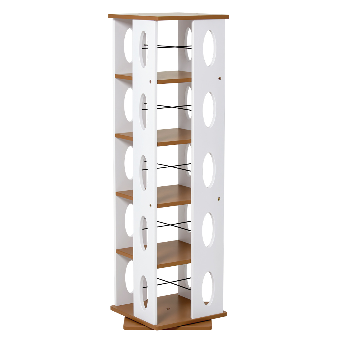 回転式 コミックラック 5段 高さ120cm コミック本約200冊収納 完成品