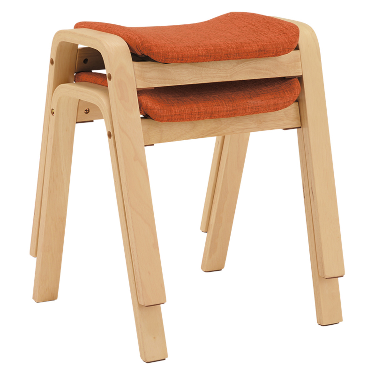 HAGiHARA（萩原） スタッキングスツール 椅子 座面高45.5cm 2脚セット