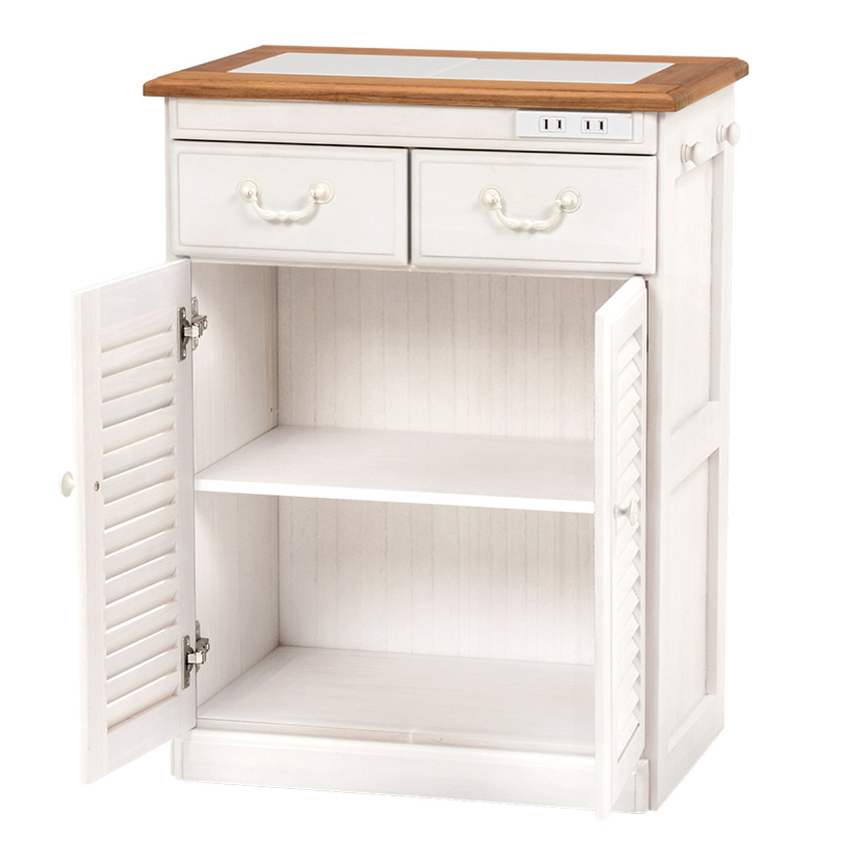 HAGiHARA（萩原） キッチンカウンター タイル天板 コンセント付 幅52cm