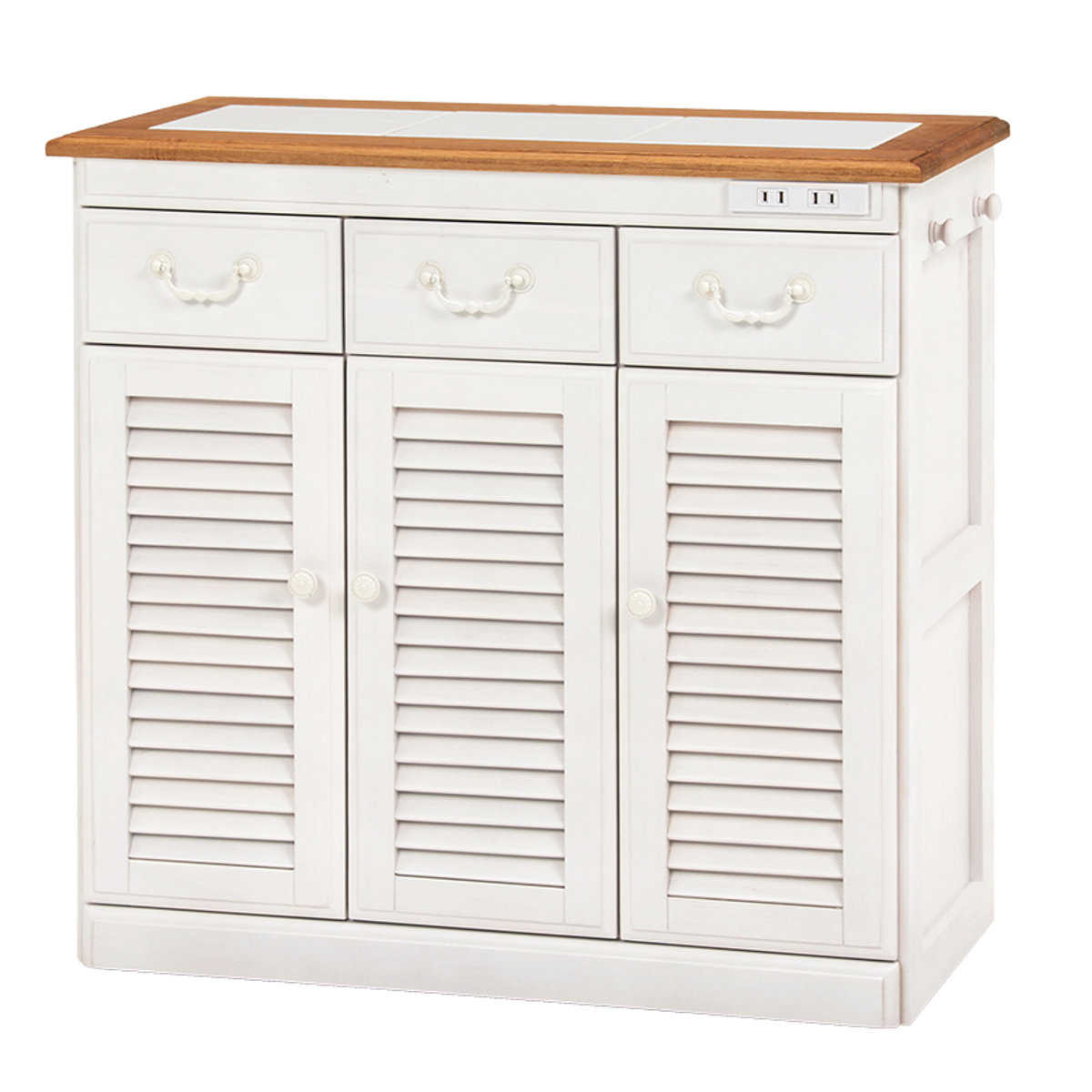 HAGiHARA（萩原） キッチンカウンター タイル天板 コンセント付 幅72cm