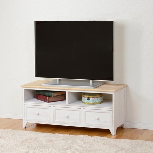 HAGiHARA（萩原） テレビ台 ローボード アンティーク調 シャビーウッド