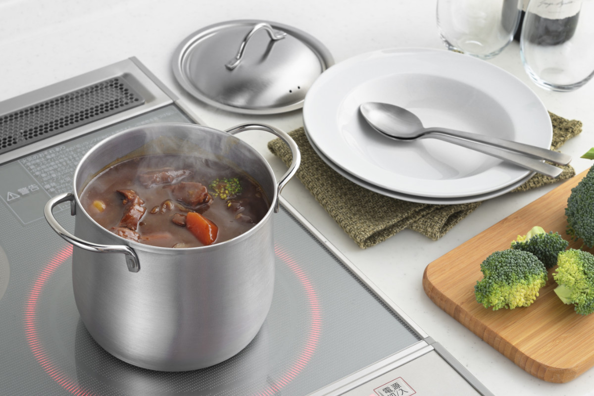 郷技 両手鍋 14cm 深型 IH対応 煮込み鍋 ステンレス製 日本製 （ ガス