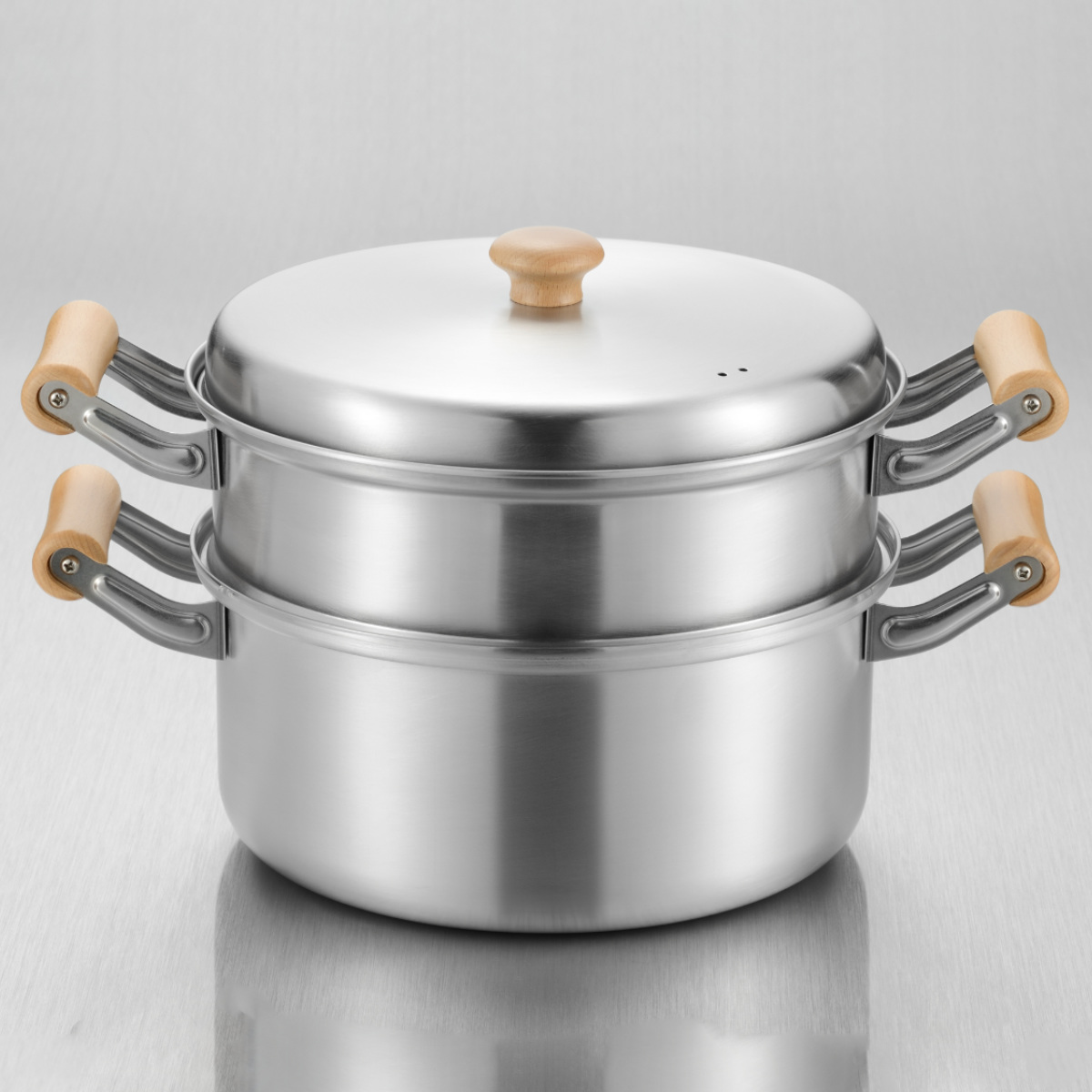 和平フレイズ 蒸し器 2段 25cm IH対応 千歳 木柄深型二段蒸し器 日本製