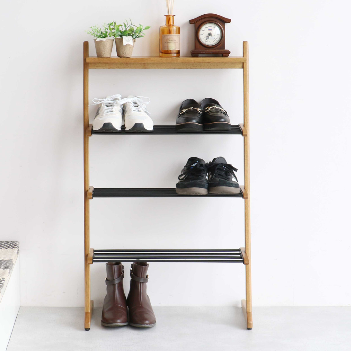 シューズラック Shoes Rack 木製 省スペース （ 靴 収納 ラック 下駄箱