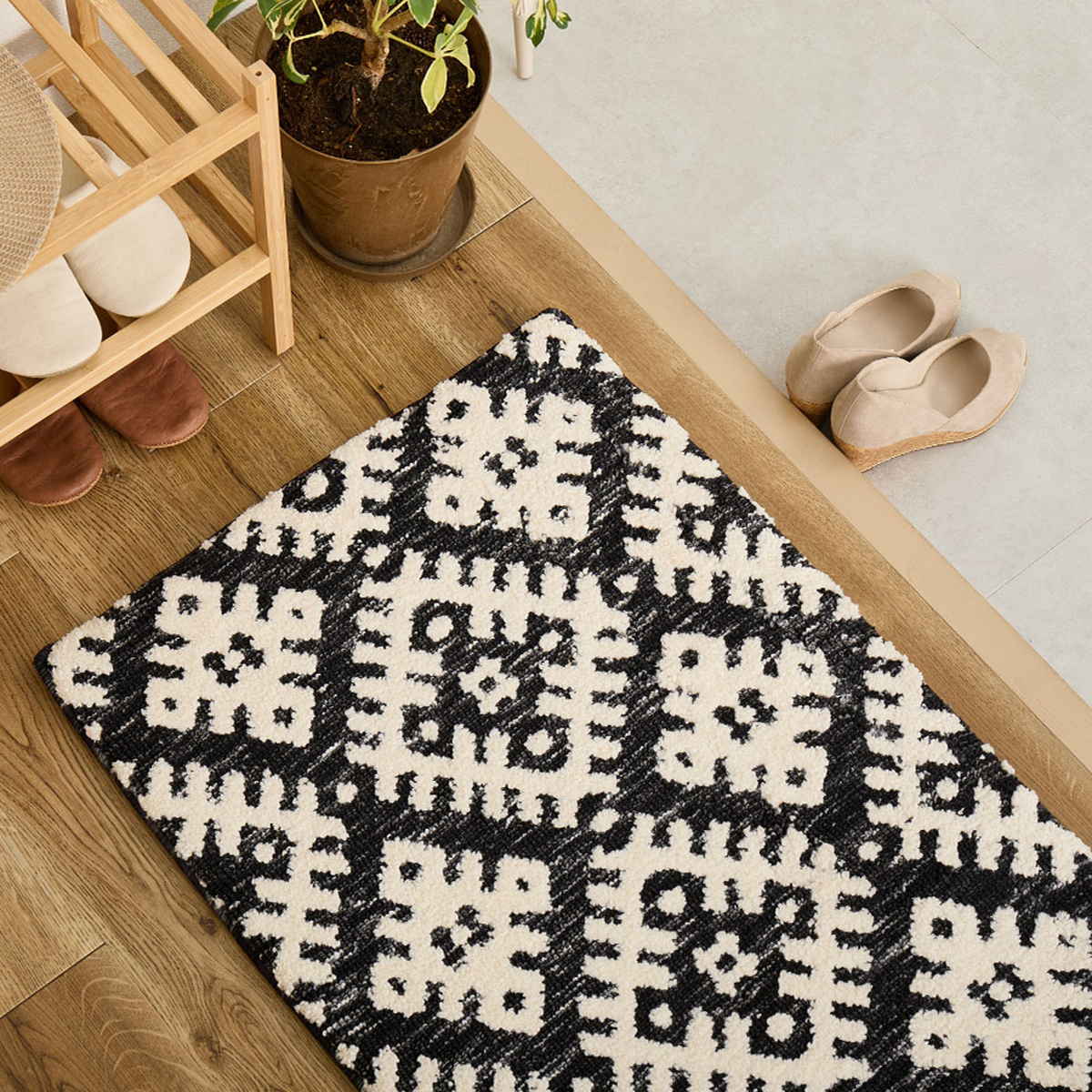 玄関マット 室内 ダッタ シェニールマット 60×90 厚手 （ マット ラグ