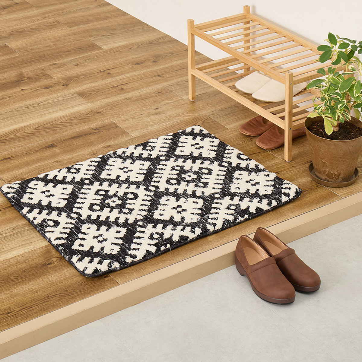 玄関マット 室内 ダッタ シェニールマット 70×120 厚手 （ マット ラグ