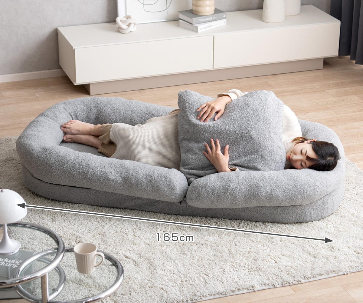 座椅子 1人用 大判サイズ 3way リクライニング18段階 ふわとろソファ