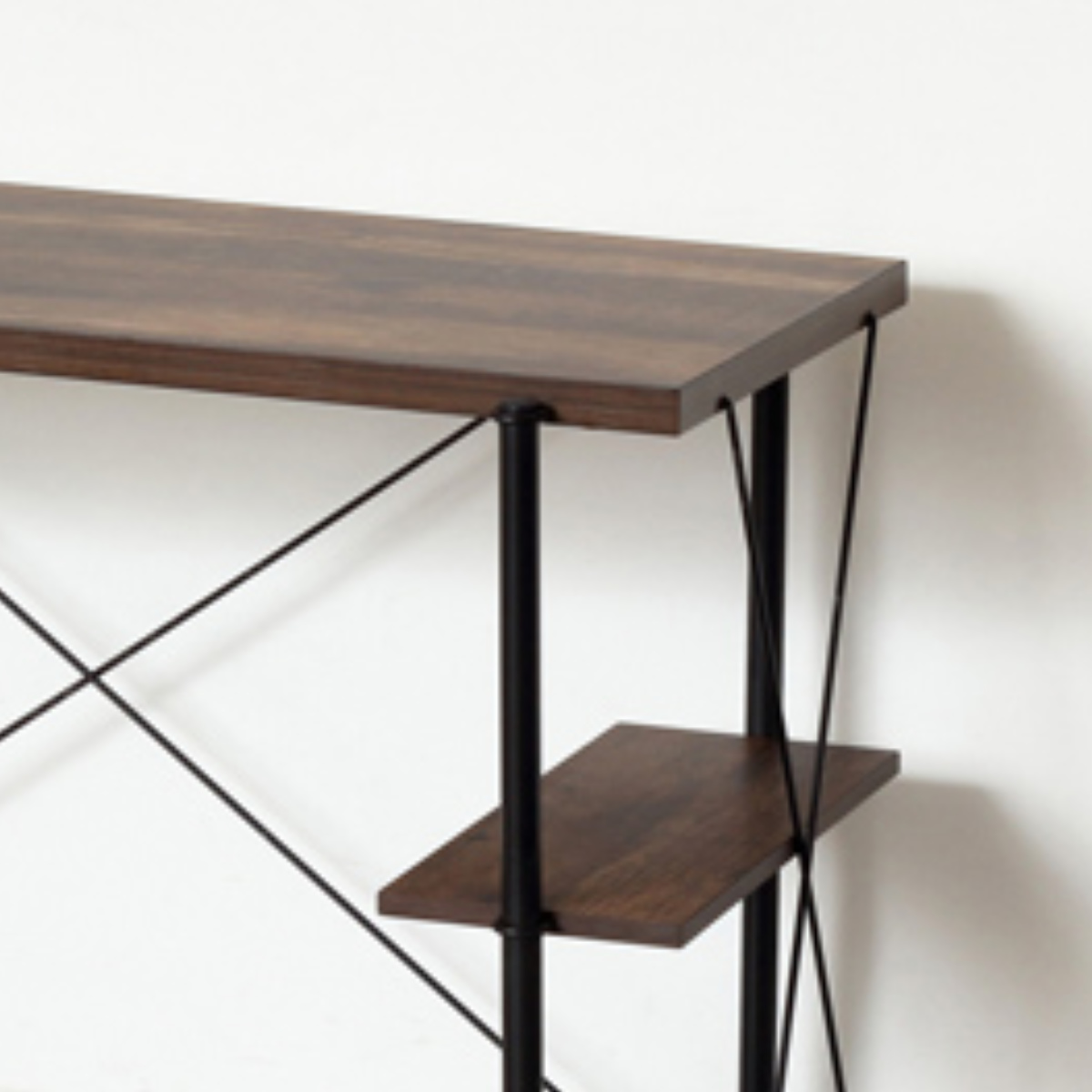 クロシオ パソコンデスク 幅120cm ラック付き らくらく組立 （ デスク