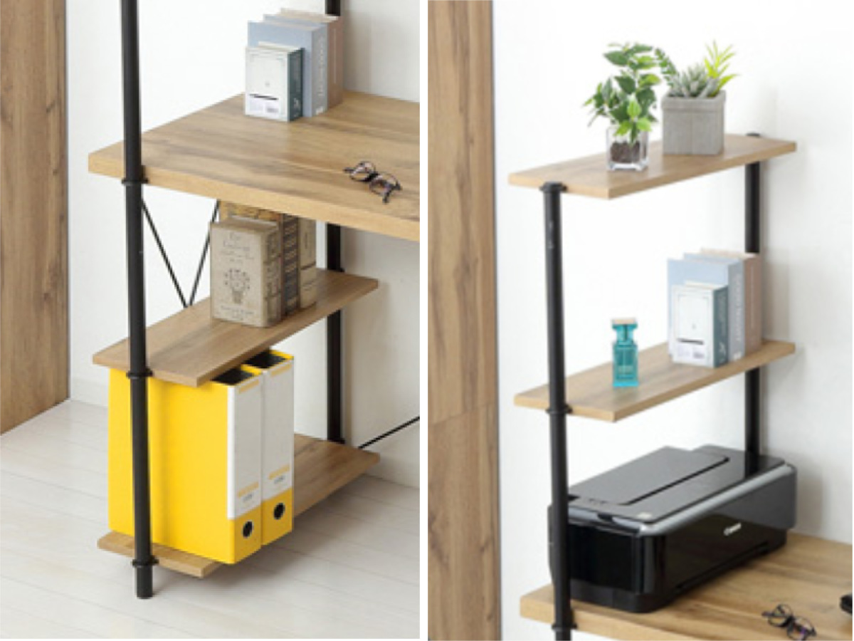 クロシオ パソコンデスク 幅120cm ラック付き らくらく組立 （ デスク