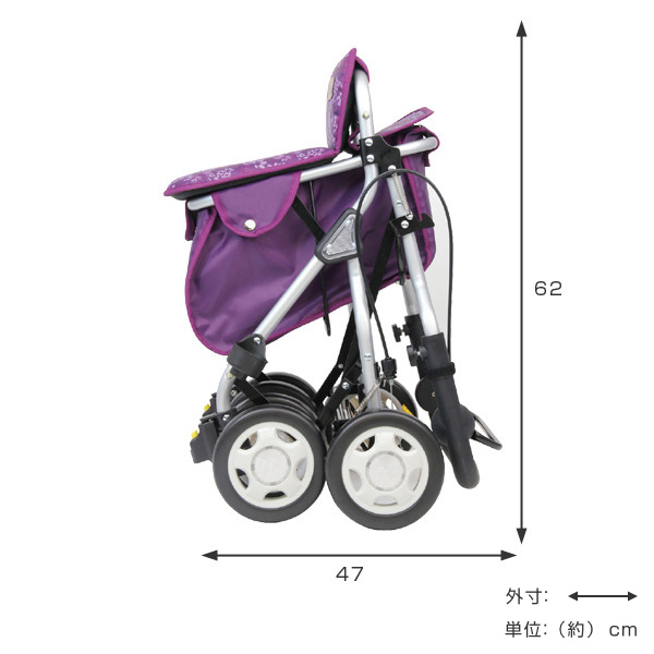 幸和製作所 シルバーカー 花柄 ミドルタイプ アルミ製 （ カート 歩行