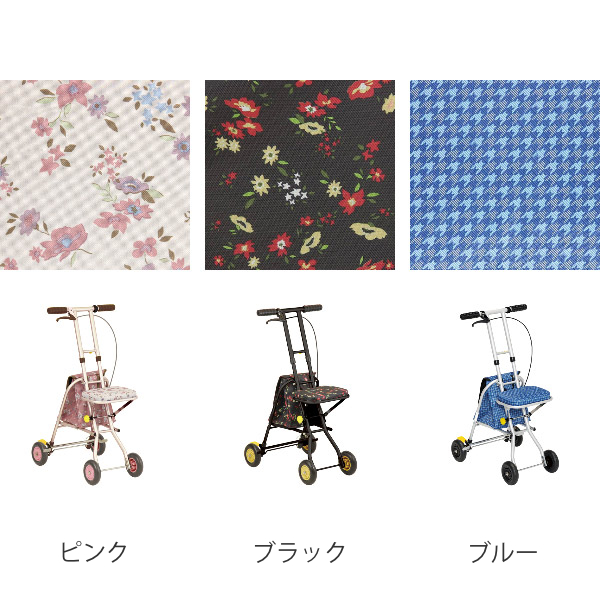 未使用　TacaoF　シルバーカー　プチカ　折りたたみ可能　クッション　花柄 Tacaof ○割引クーポン対象○ シルバーカー 幸和製作所 テイコブ