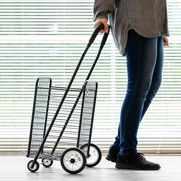 Tacaof ショッピングカート 折りたたみ 4輪 大容量 おしゃれ シンプル