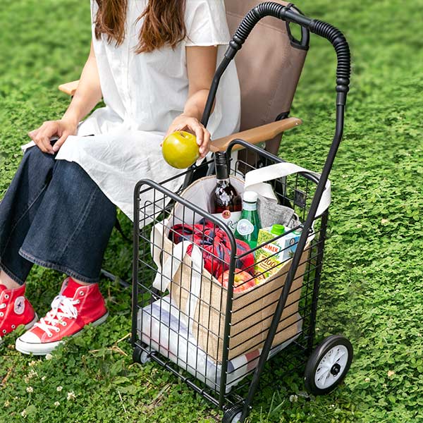 Tacaof ショッピングカート 折りたたみ 4輪 大容量 おしゃれ シンプル