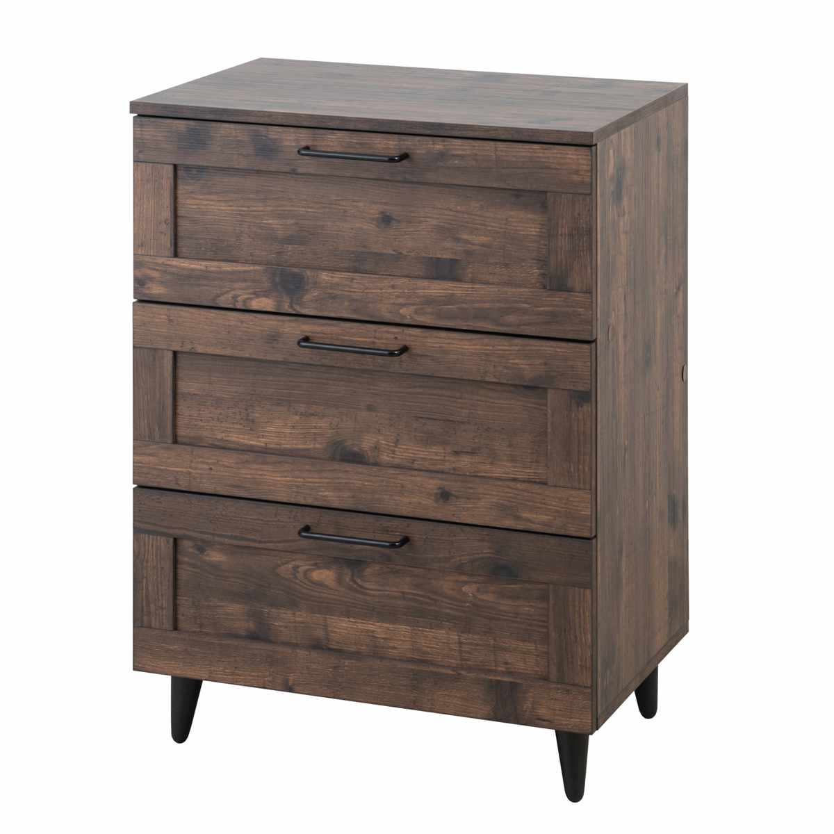 チェスト 幅60cm ヴィンテージ調 引出し3段 脚付き （ 収納 衣類収納